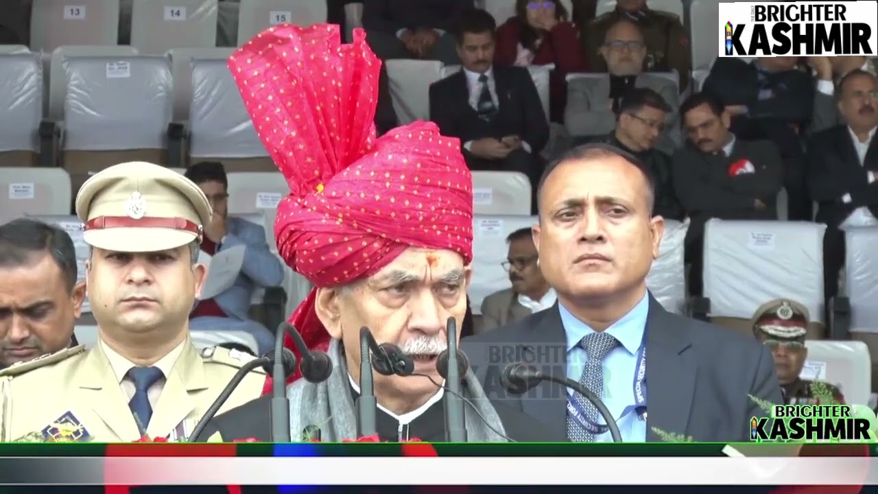 LG Sinha Leads 77th Republic Day Celebrations at MAStadium,Showcasing J&K’s Unity,Valor and Progress