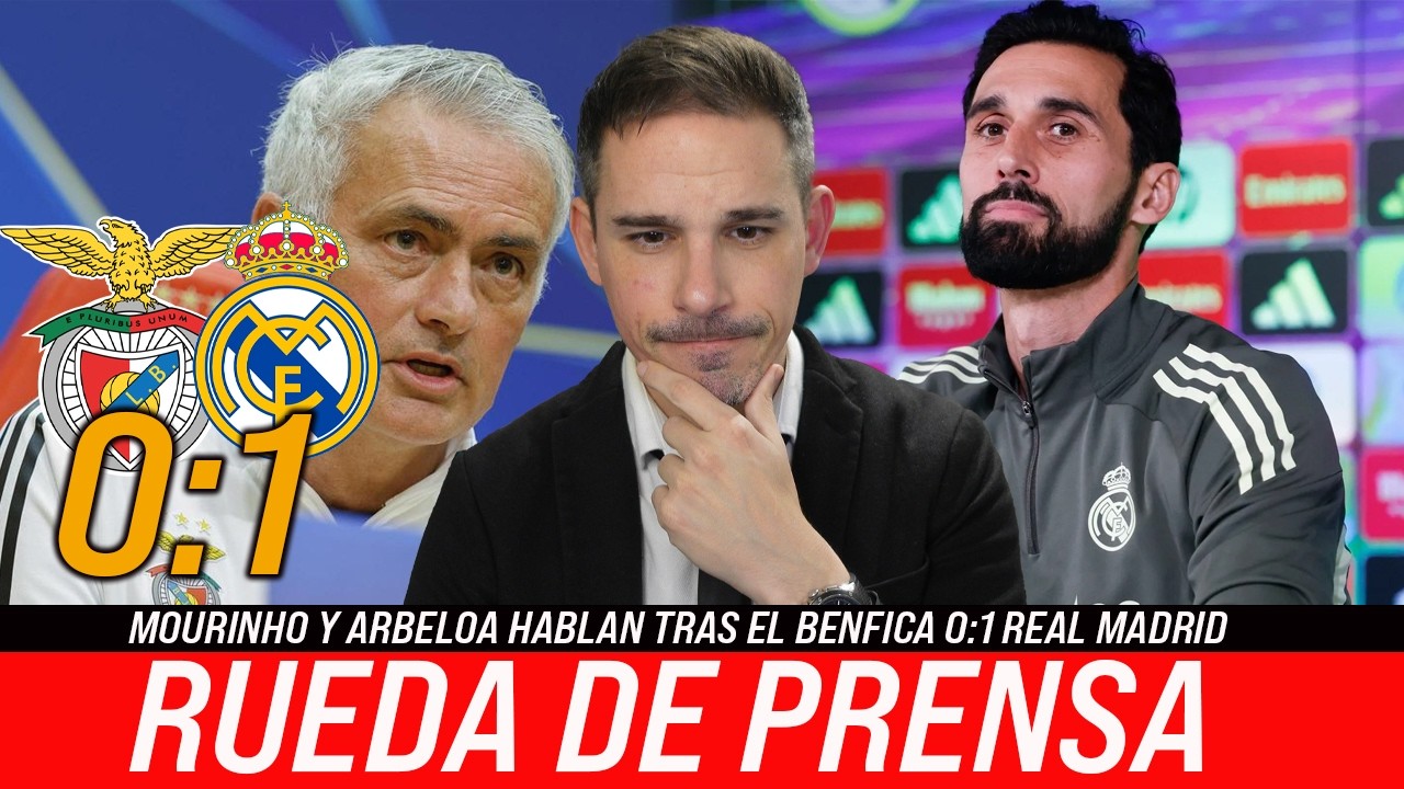 MOURINHO Y ARBELOA HABLAN EN RUEDA DE PRENSA TRAS EL BENFICA 0-1 REAL MADRID