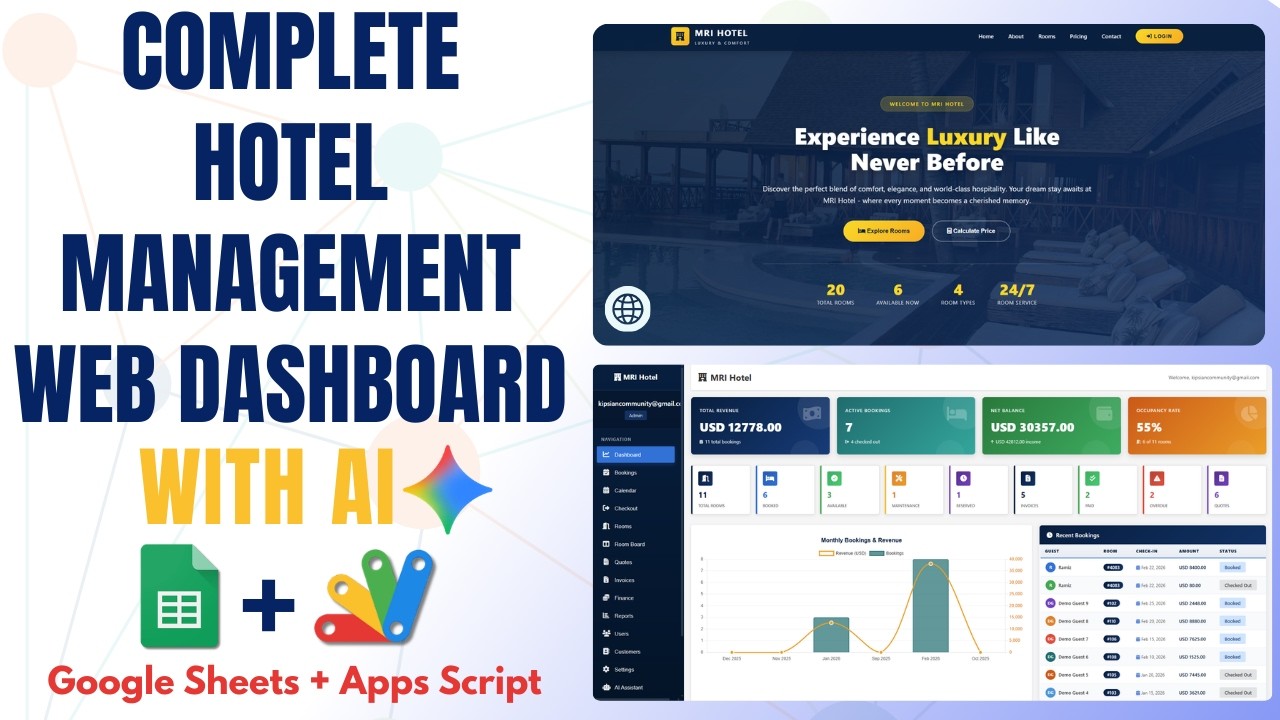 Как создать полноценную систему управления отелем с помощью Google Apps Script и Google Sheets | E42