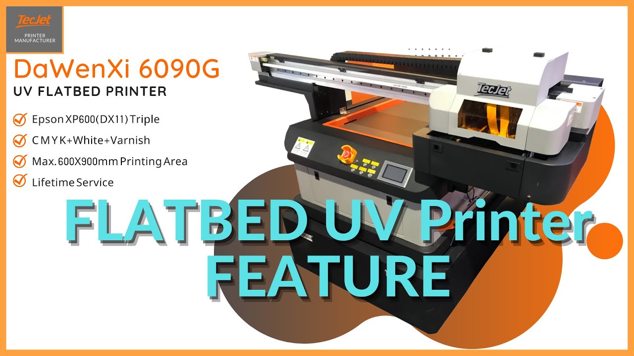 6090g UV Flatbed Printer Glass. Plastics. Acrylic. Ceramic Tile. Wood. Metal Printing machine