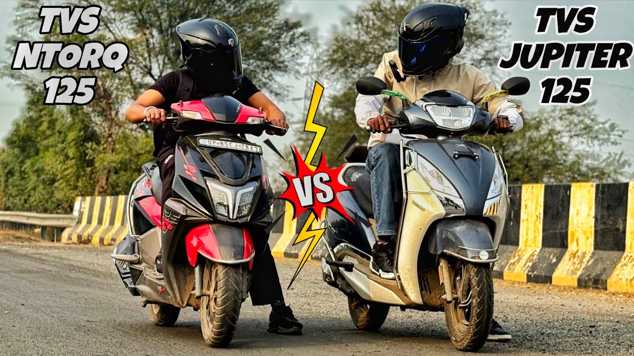 TVS NTORQ 125 VS TVS JUPITER 125 || DRAGRACE 