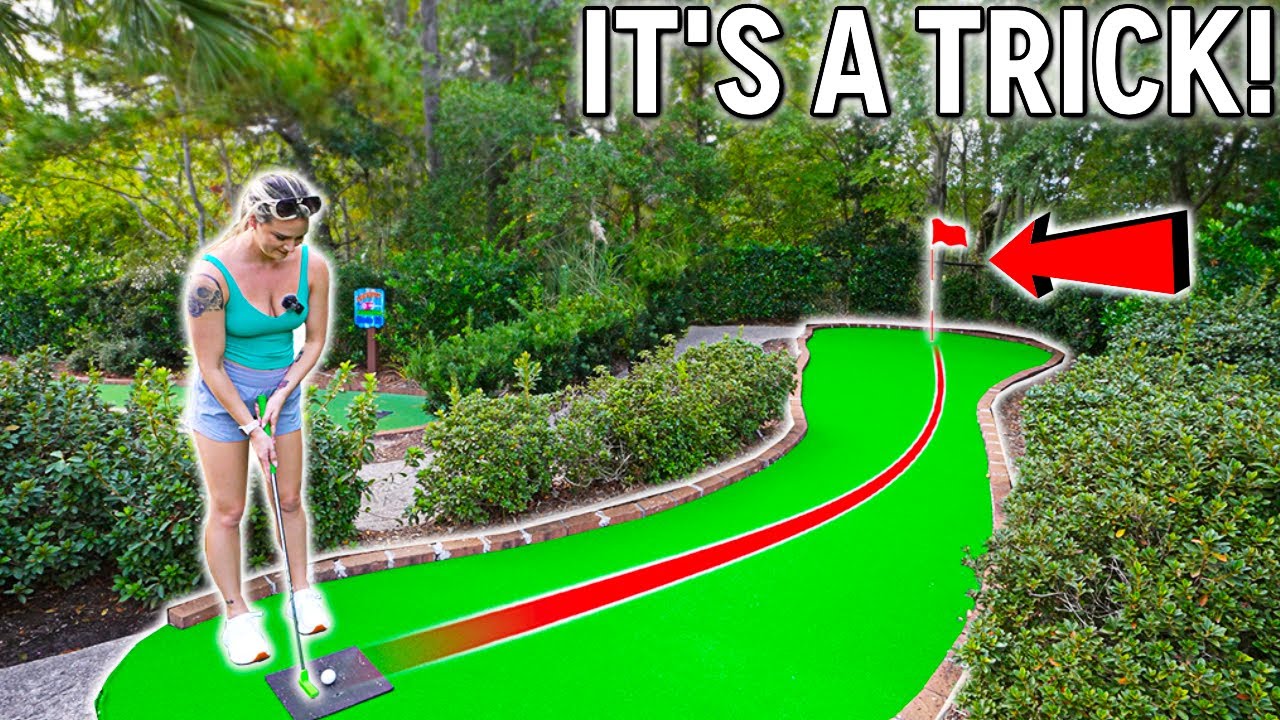 This Mini Golf Course is SO MUCH HARDER Than It Looks! - Dad Got a Hole in One!