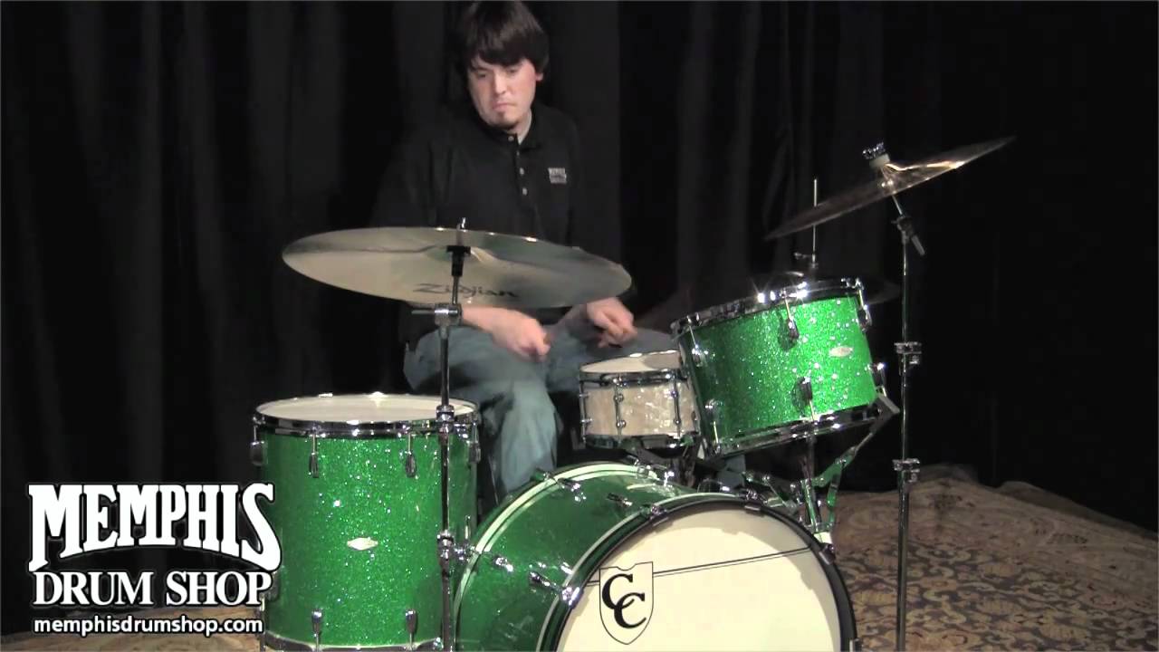 C&C Custom Drum Set Green Glass Glitter (CC3GREENGLASS)
