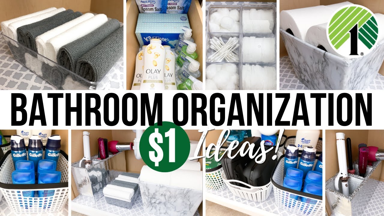 DOLLAR TREE BATHROOM ORGANIZATION | $1 DIY Bathroom Organizing Ideas
