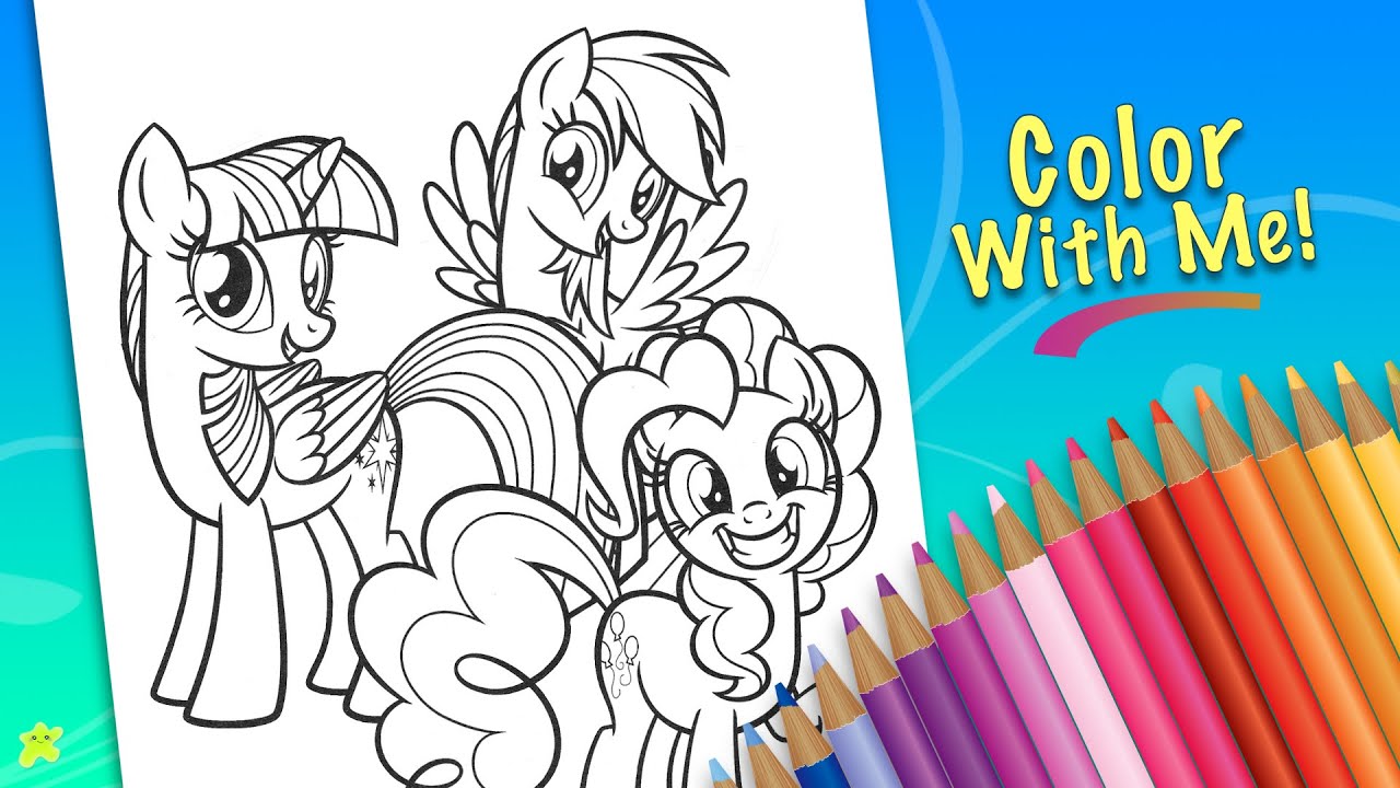 Coloring My Little Pony Coloring Book Pages | Twilight Sparkle Rainbow Dash Pinkie Pie | KP