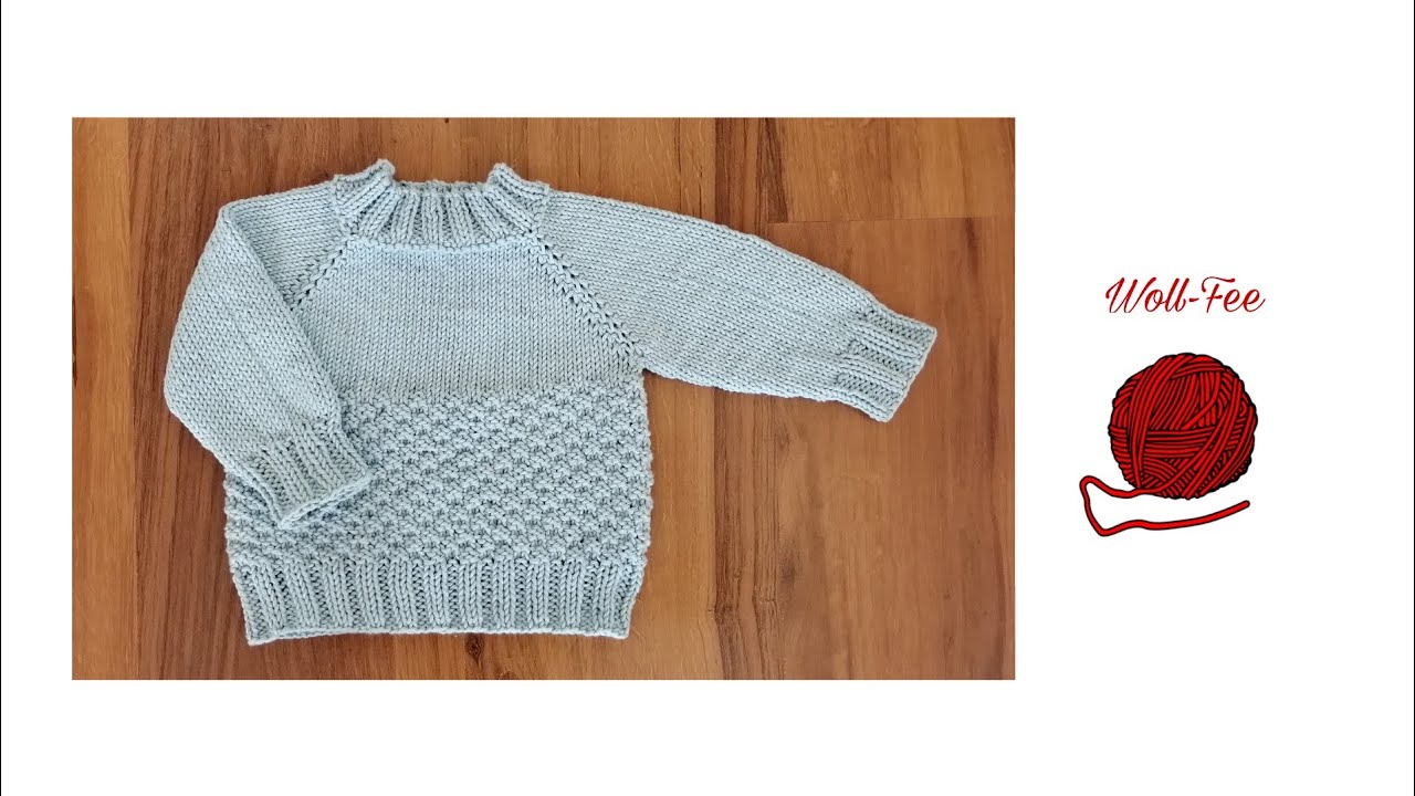 Babypullover RVO stricken Gr. 62/68, Schritt für Schritt Anleitung, siehe Infobox für andere Größen