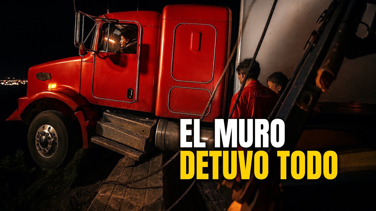 Tr&aacute;iler casi cae al barranco, Rescate extremo en la 150D