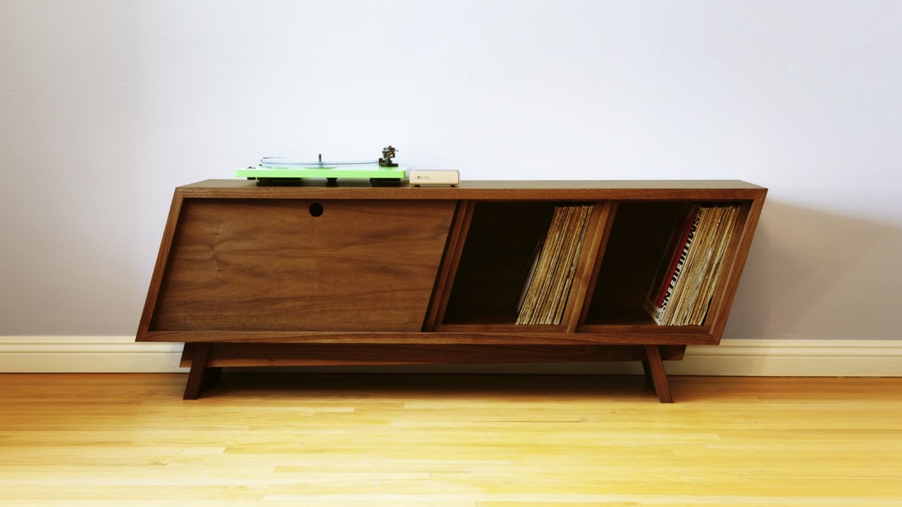 Build a Mid Century Modern Record Player Cabinet - Woodworking