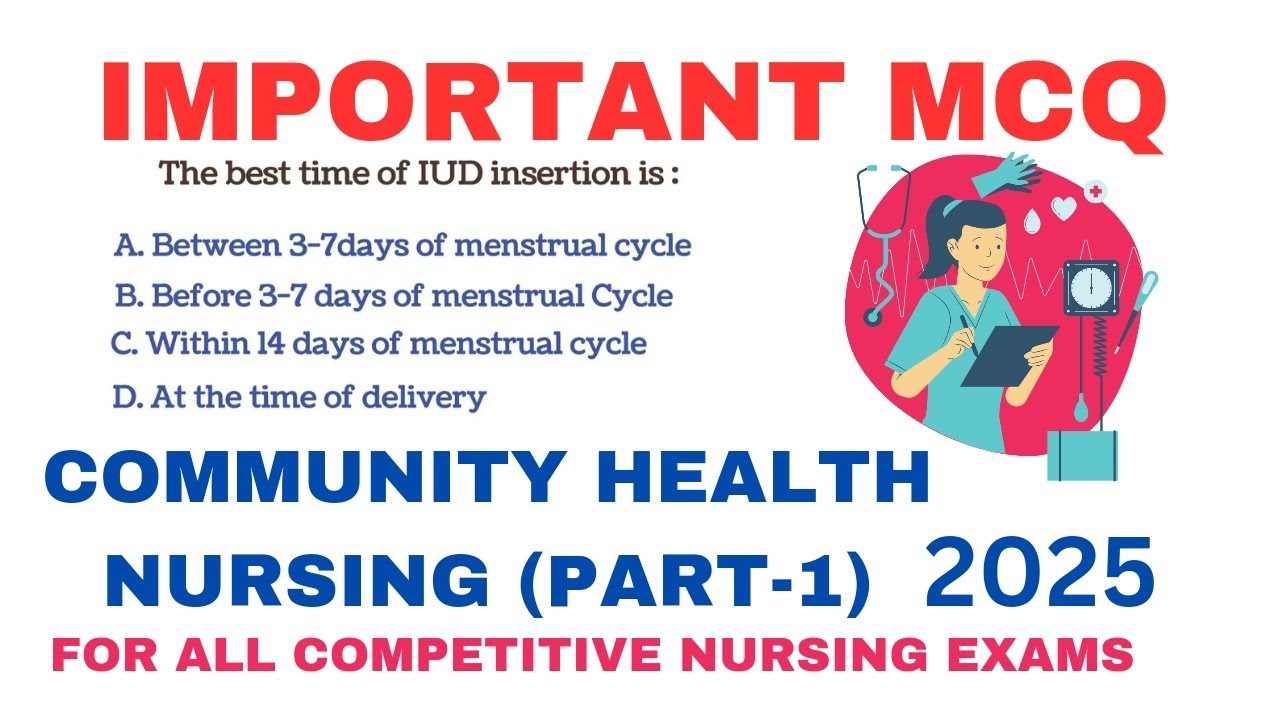 IMPORTANT MCQ ON COMMUNITY HEALTH NURSING (PART-1) 2025 || FOR COMPETITIVE NURSING EXAMS