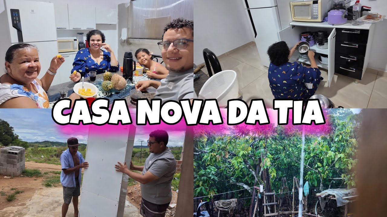 DIÁRIO DA CASA NOVA DA TIA,1•VEZ ALMOÇANDO NA CASA NOVA,COLOCANDO OS ARMÁRIOS DA COZINHA,ORGANIZAMOS