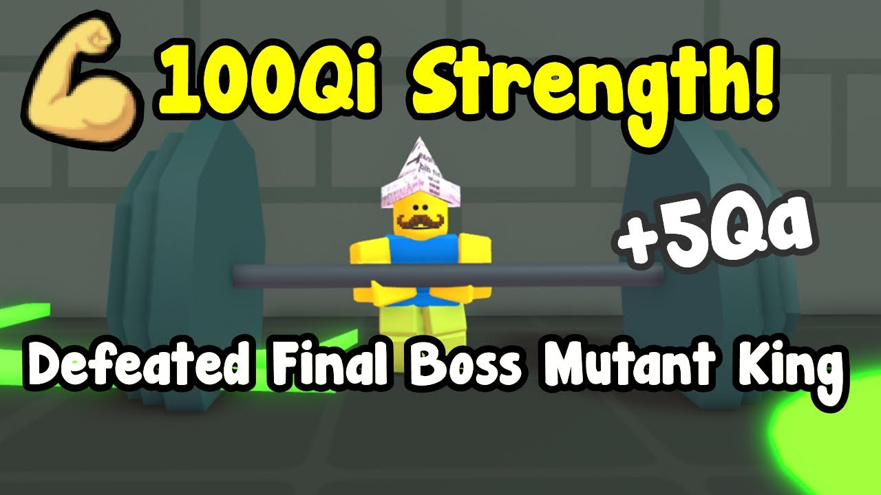 I Reached 100Qi Strength And Defeated Final Boss Mutant King! - Arm Wrestle Simulator Roblox