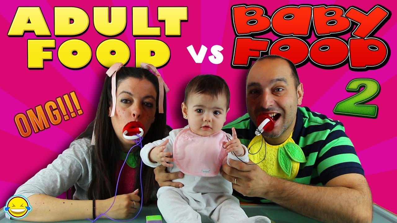 BABY FOOD vs ADULT FOOD 2!!! Comida de bebe vs comida de adulto 2!!!