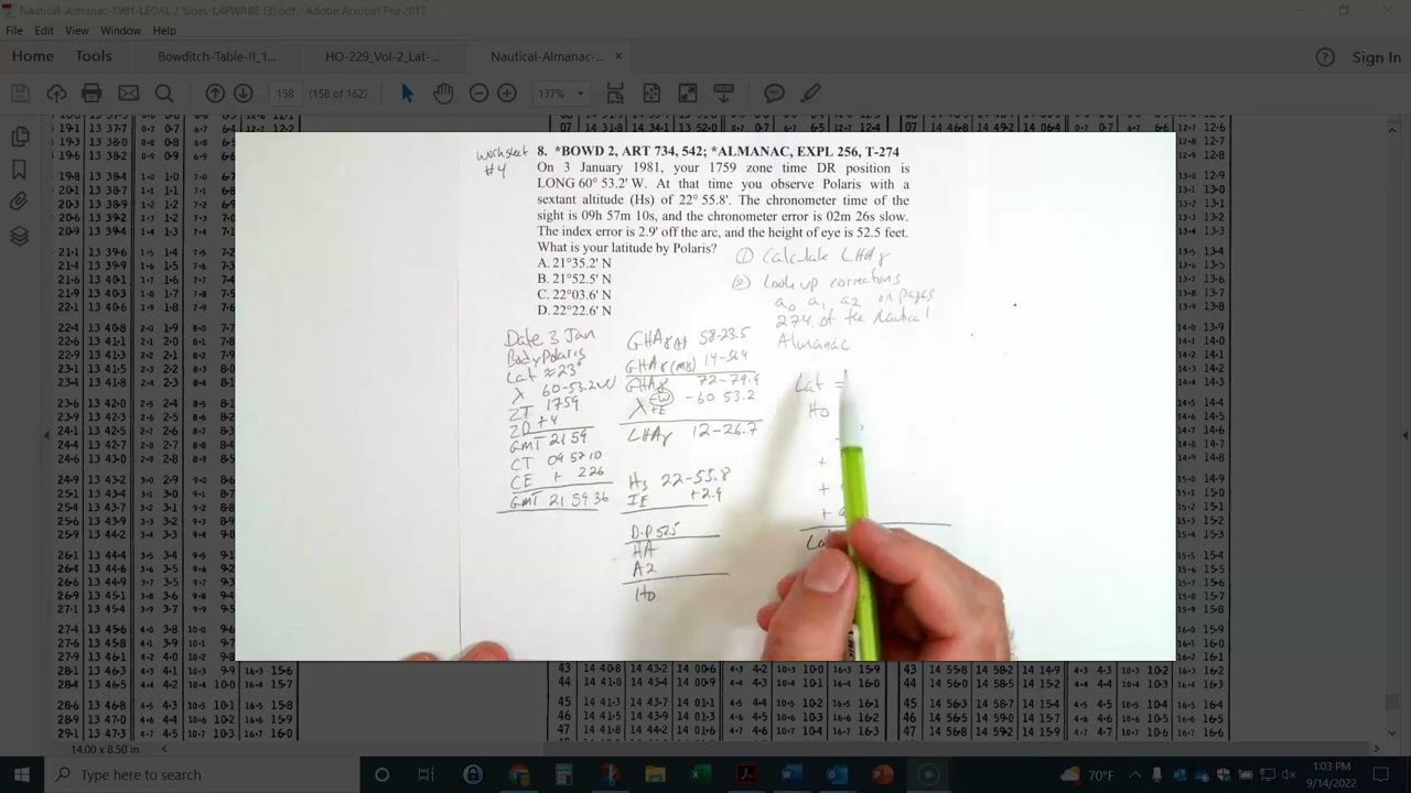 Calculating Latitude by Polaris