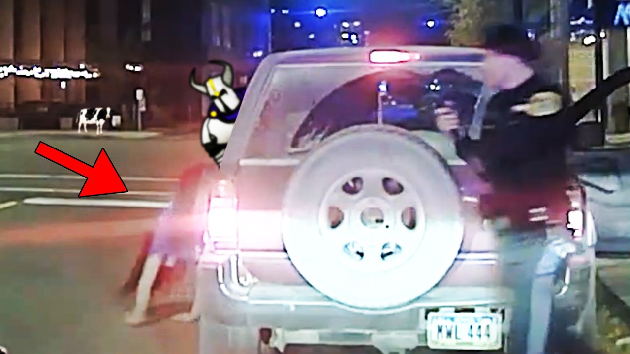 She Attacks Cop with her B&cup;⊤⊤ After Jumping Out the Window!