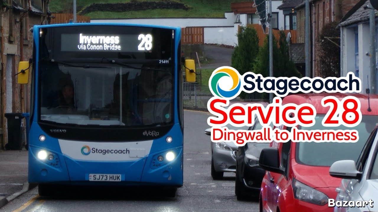Stagecoach Highlands Service 28 Dingwall to Inverness • MCV Evora 21411 SJ73HUK