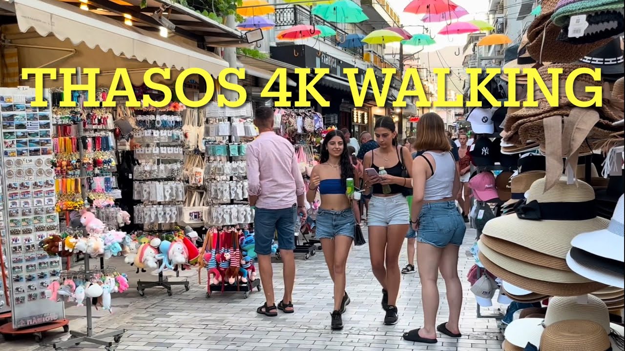 WALKING THROUGH THASOS (LIMENAS) - WALKING TOUR 4K 2025 #thassos #limenas #4k