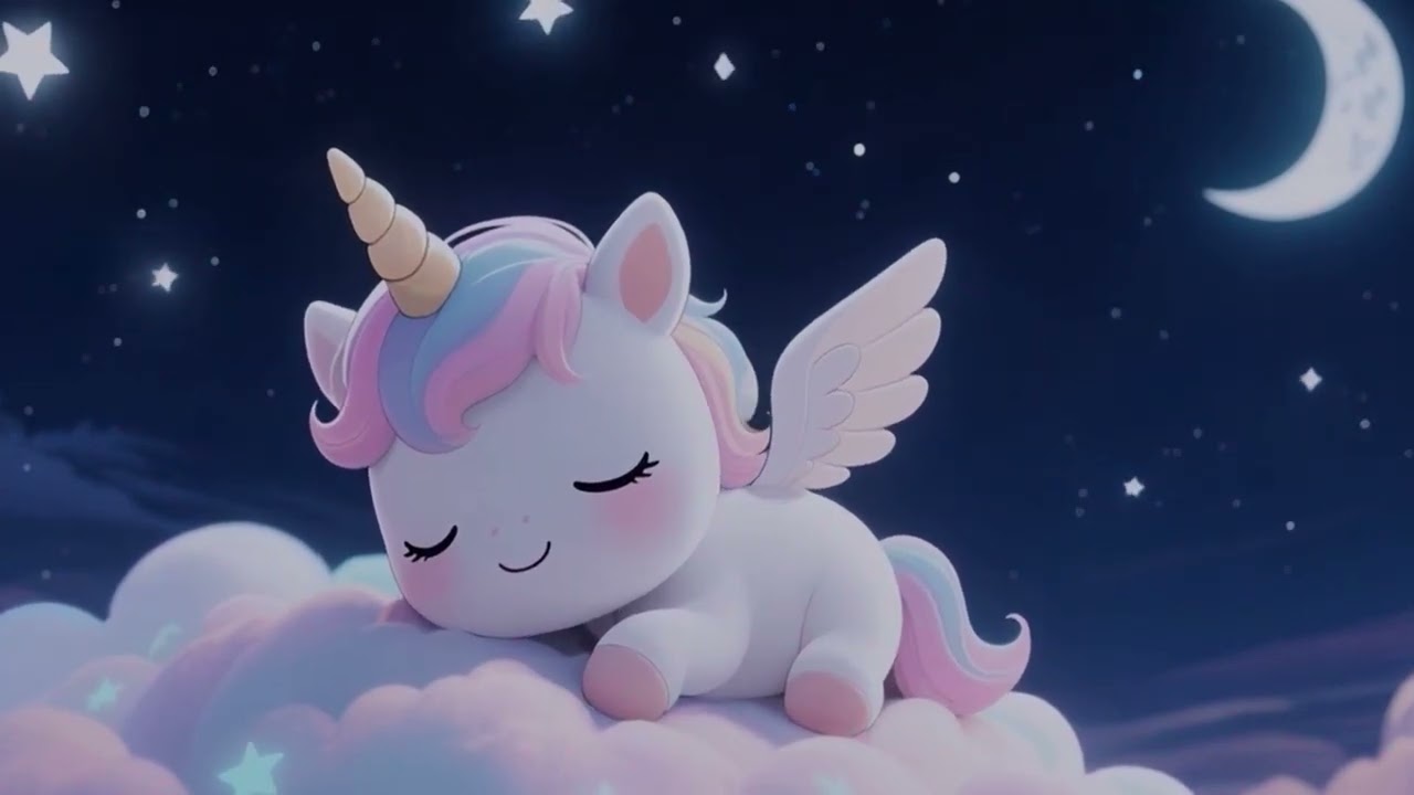 Unicorn Sleeping on Clouds – Soft Relaxing Piano Sleep Music for Babies + Kids