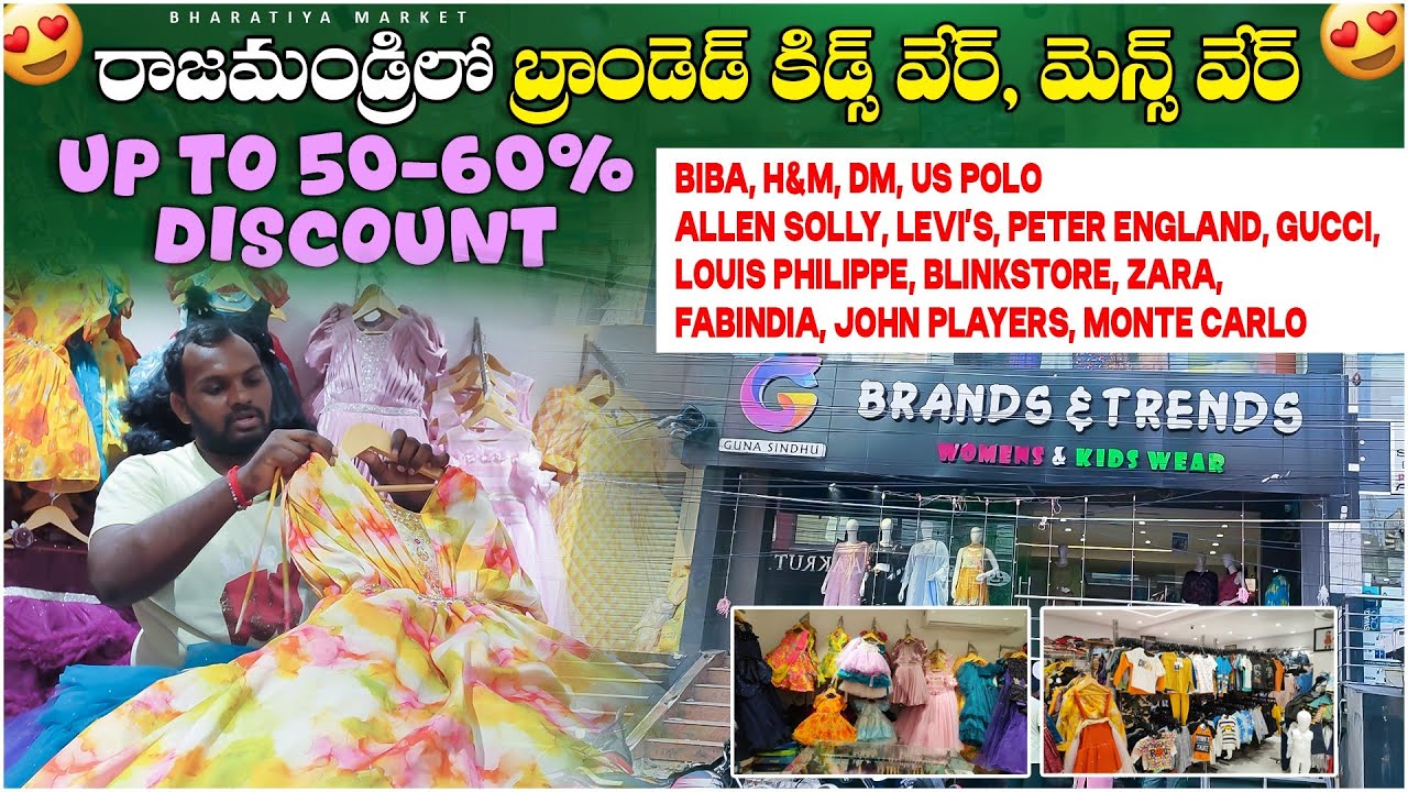 branded kids wear,men's wear in rajahmundry/up to 50-60% discount /