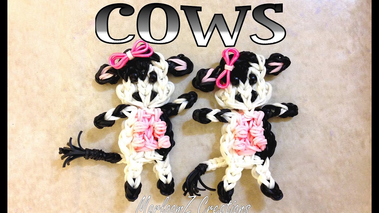 Rainbow Loom Cow Tutorial - How to with Loom Bands