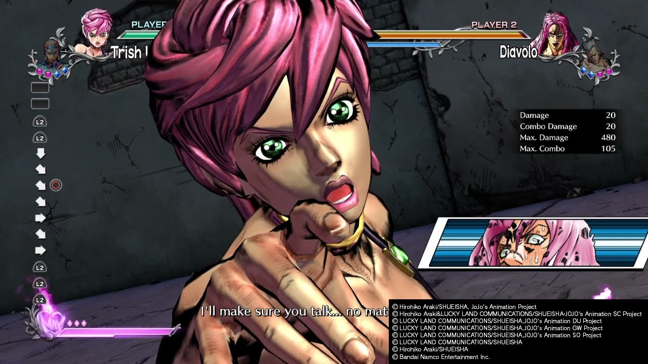 JoJo's Bizarre Adventure: All-Star Battle R - Trish Una Moveset Showcase