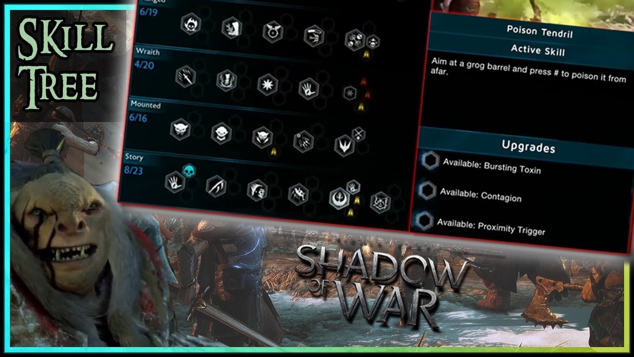 Middle Earth: Shadow of War | ALL SKILLS | Plan your build | Skill Tree Showcase