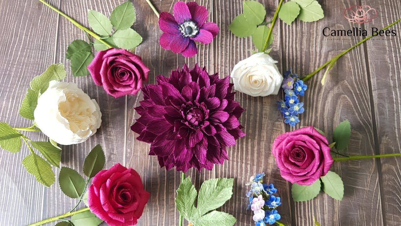 Dahlia Paper часть 1 - сделай сам, как сделать цветы из крепированной бумаги