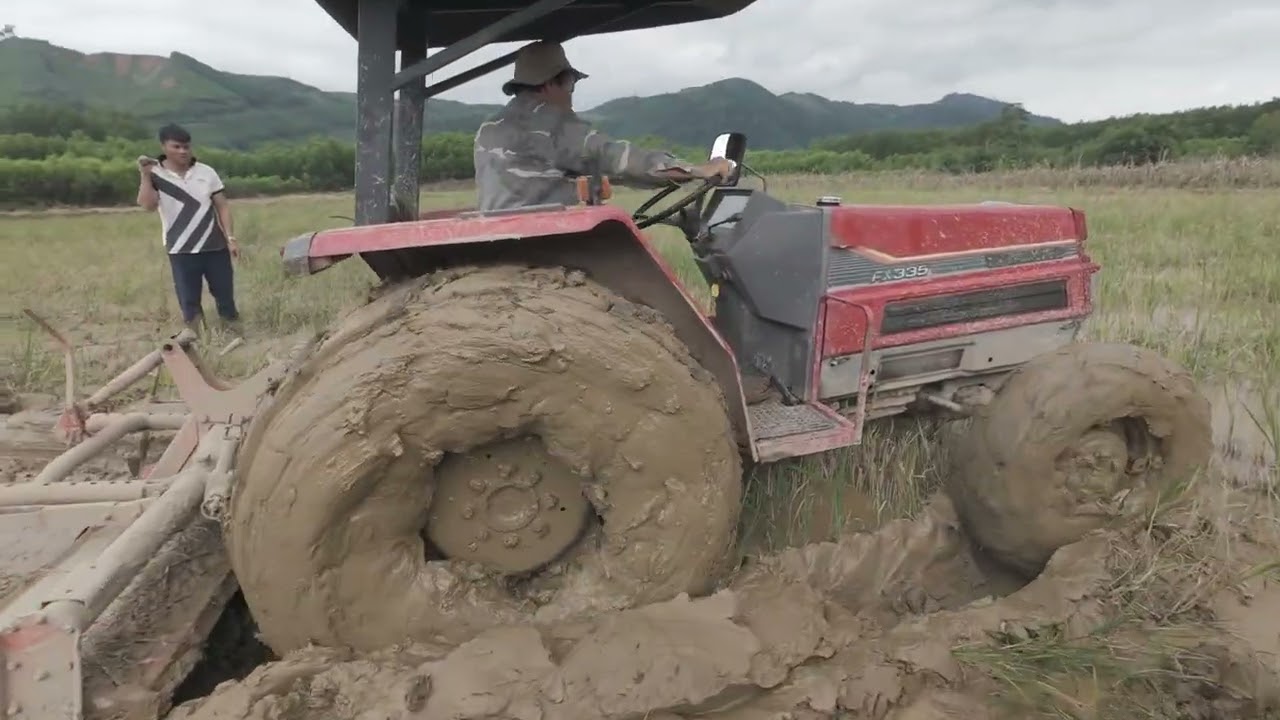 Tractor Trapped in Deep Mud! A Desperate Escape on Dry Rice Fields