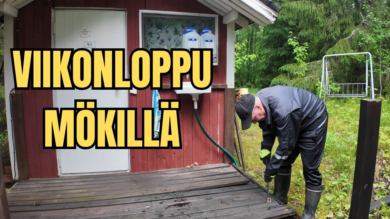 Perinteinen mökkiviikonloppu puuhastelun parissa