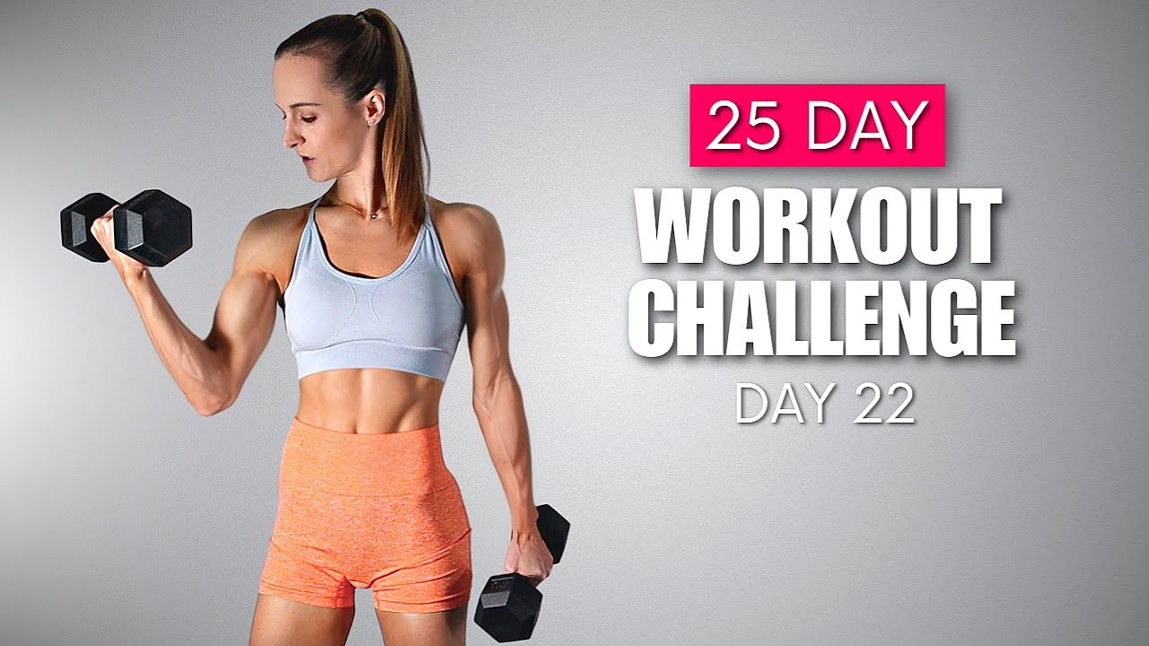26 MIN FULL BODY INTERVAL WORKOUT WITH DUMBBELLS | Day 22 - 25 Min Workout Challenge