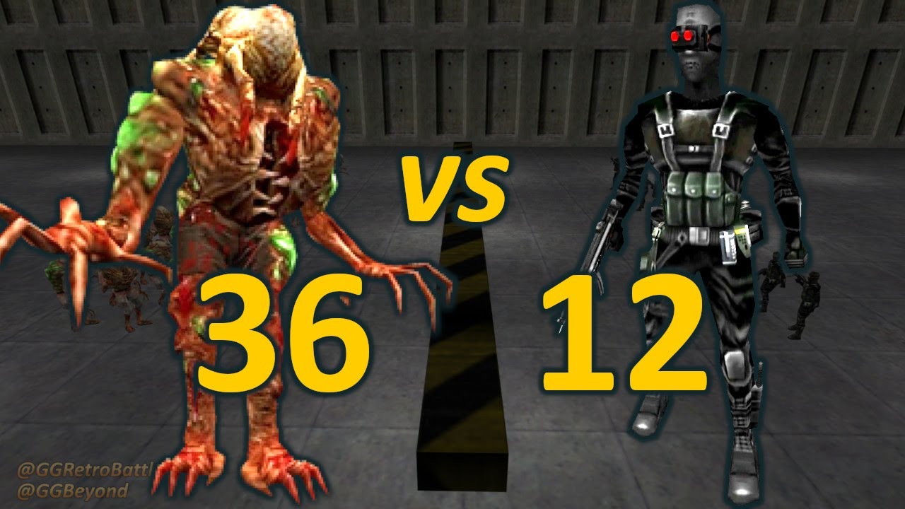 36 Gonomes vs 12 Male Black Ops - Half-Life Opposing Force Retro Battles