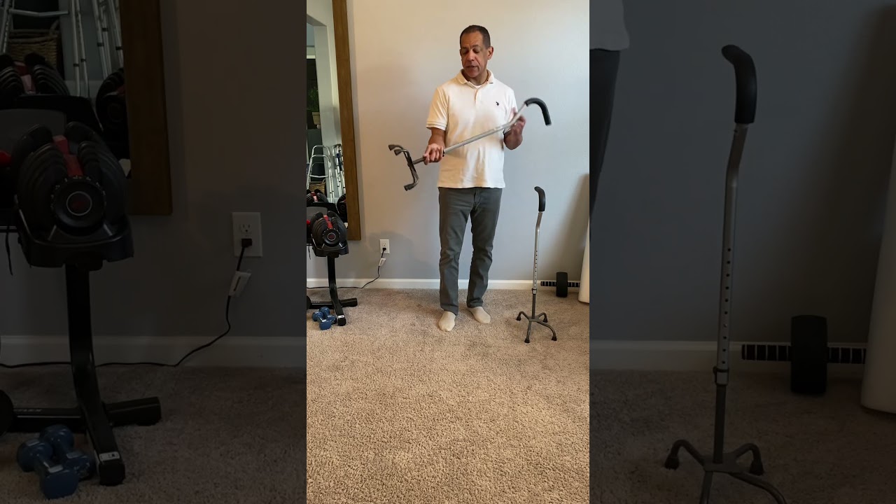 How to adjust a 4 prong cane for the proper hand