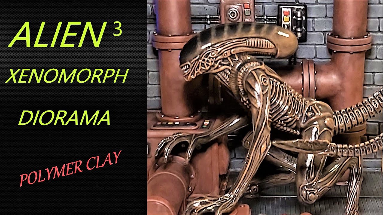 Sculpting Alien 3 /Polymer Clay Xenomorph Diorama / 30 Year Movie Tribute Sculpture.