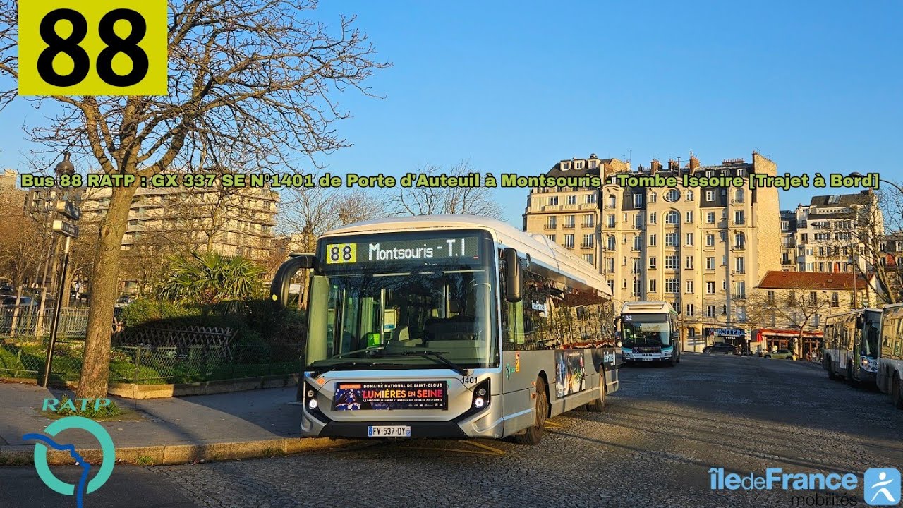 Bus 88 RATP : GX 337 E N⁰1401 Porte d'Auteuil / Montsouris - T.I