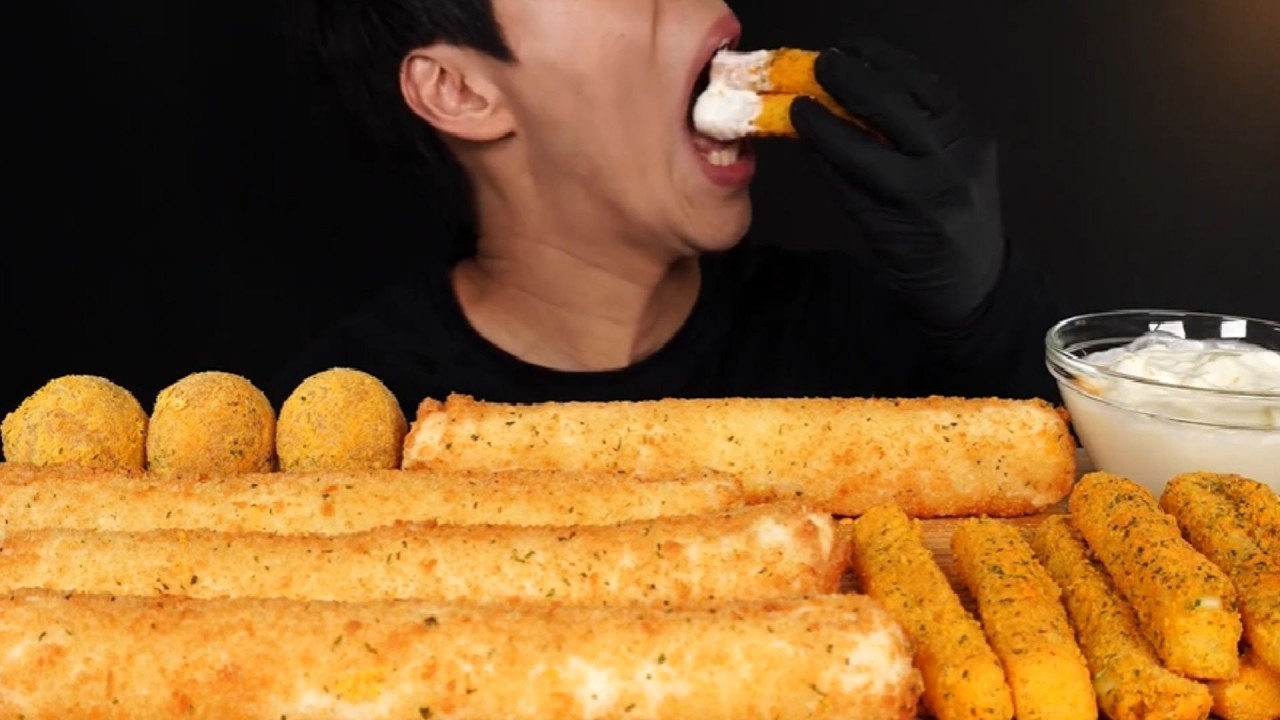 ASMR MUKGANG Cheese Sticks & Cheese Balls with White Sauce
