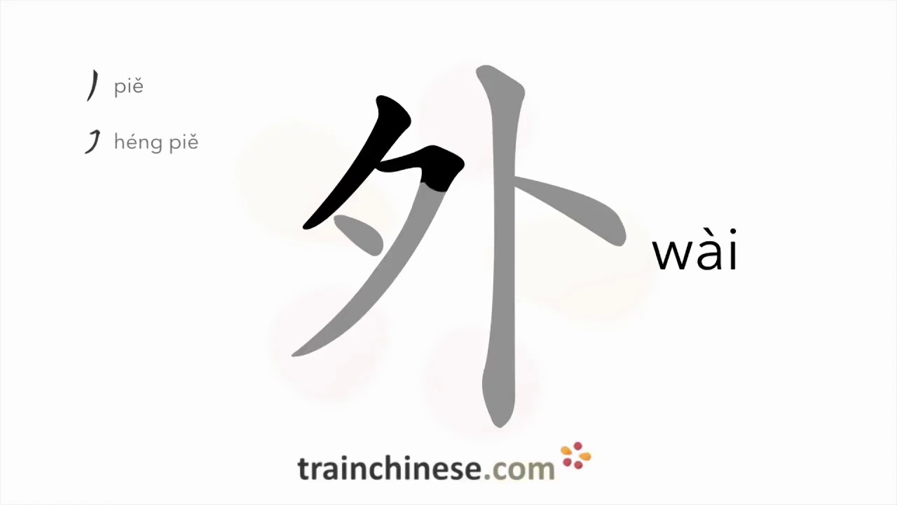 【外】撇、横撇/横钩、点 、竖、点