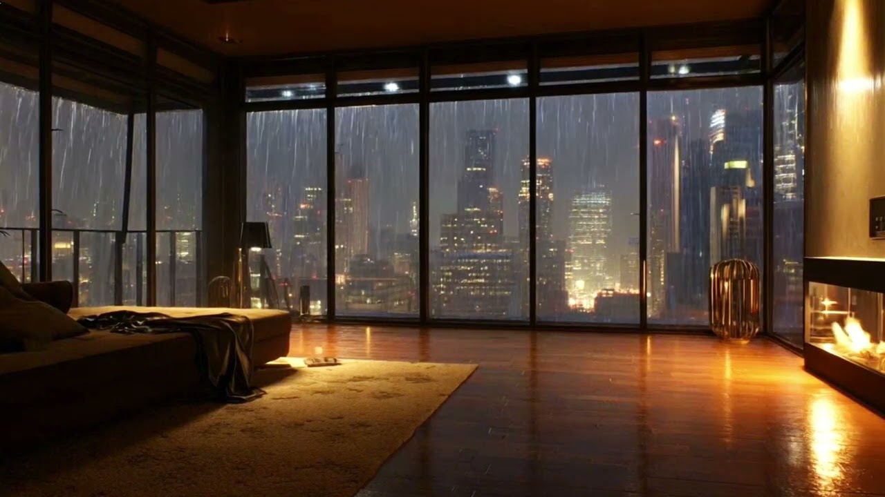 Rain & Thunder Sounds in a High-Rise Apartment 🌧️ | 3 Hours for Deep Sleep