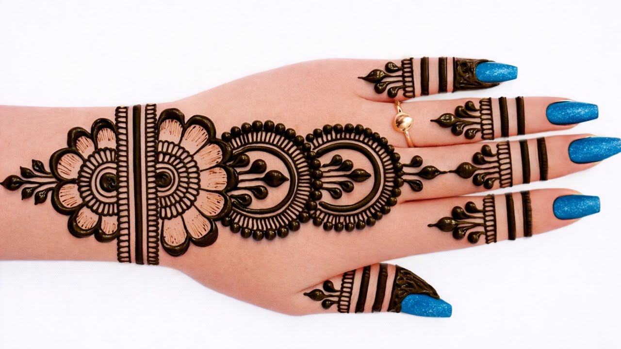 New stylish mehndi design back hand | very beautiful mehndi design | simple mehndi design |