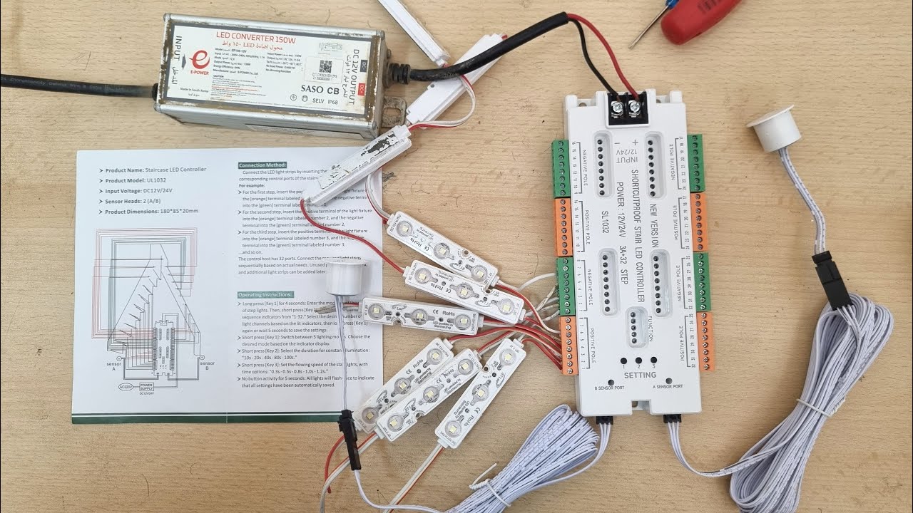 32 stair led light controler connection bangle