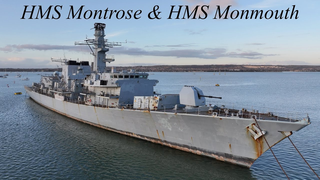 HMS Montrose F236 - HMS Monmouth F235 - Hardway Gosport - Waiting to be scrapped.