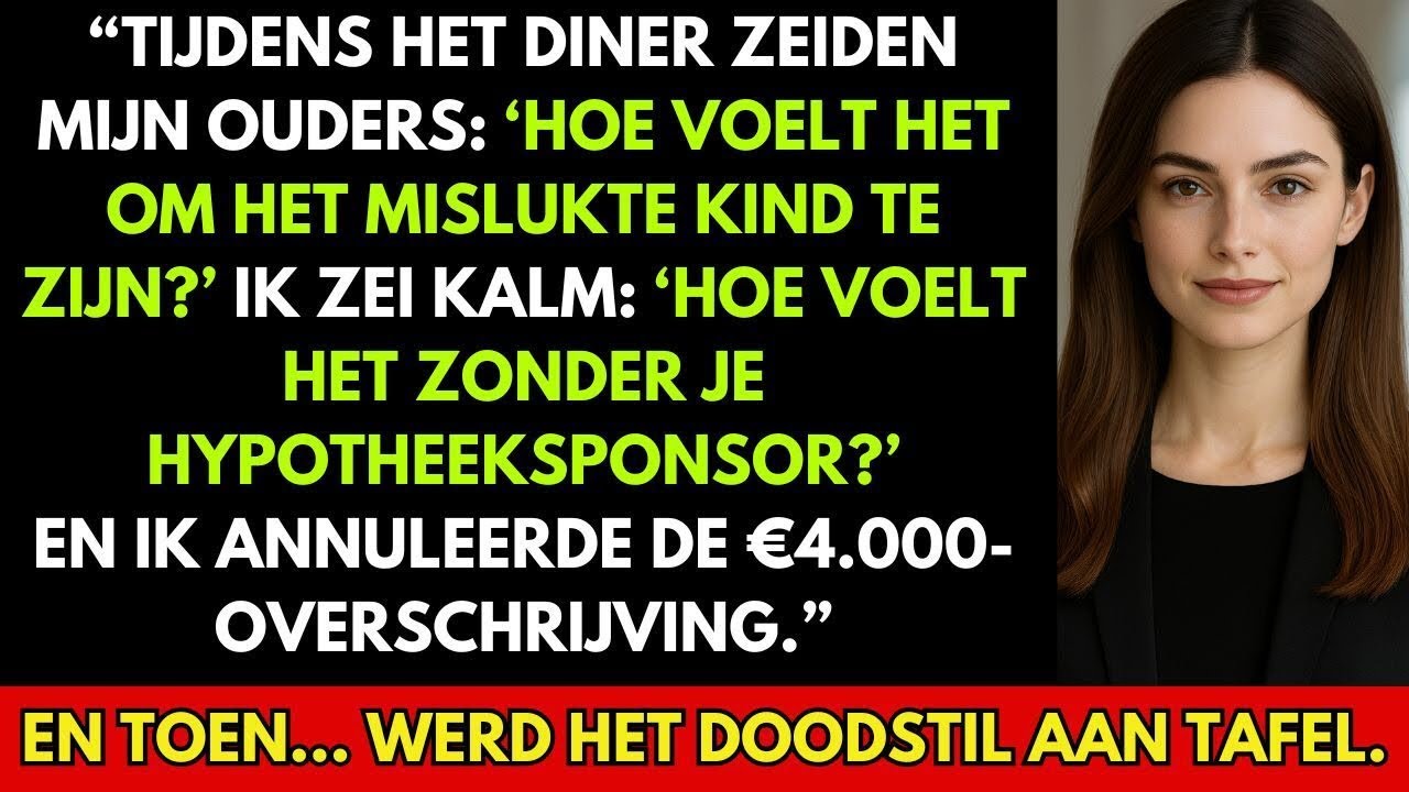 TIJDENS HET DINER ZEIDEN MIJN OUDERS: ‘HOE VOELT HET OM NUTTELOOS TE ZIJN?’ ÉÉN ZIN… EN ZE ZWEGEN.