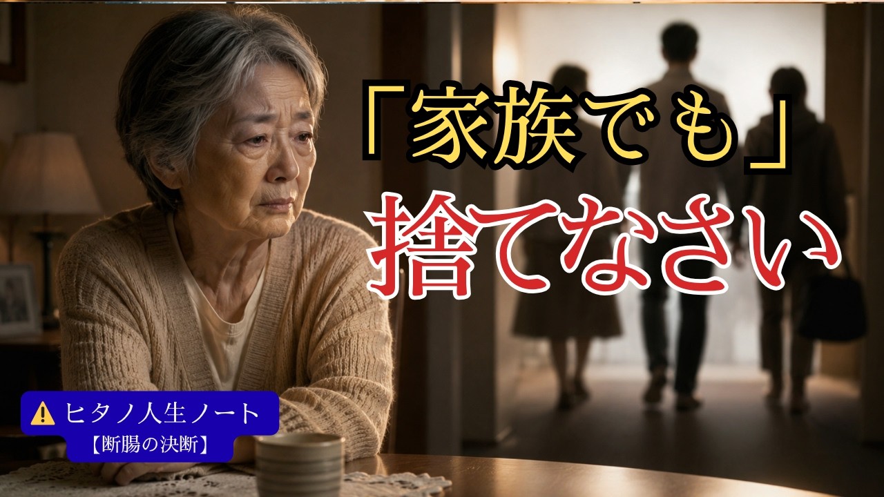 【断腸の決断】自分を大切にしない人間は「家族」でも捨てなさい。一生を捧げて尽くした末に待つ残酷な孤独と、今すぐ断ち切るべき「毒の縁」