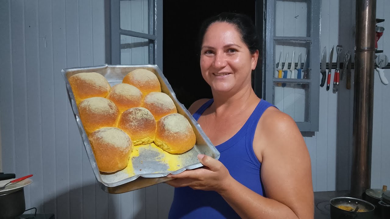 Receita de pão de milho +trabalho da roça 