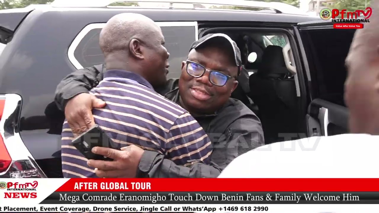 Mega Eranomigho touched down benin, fans and family welcome him