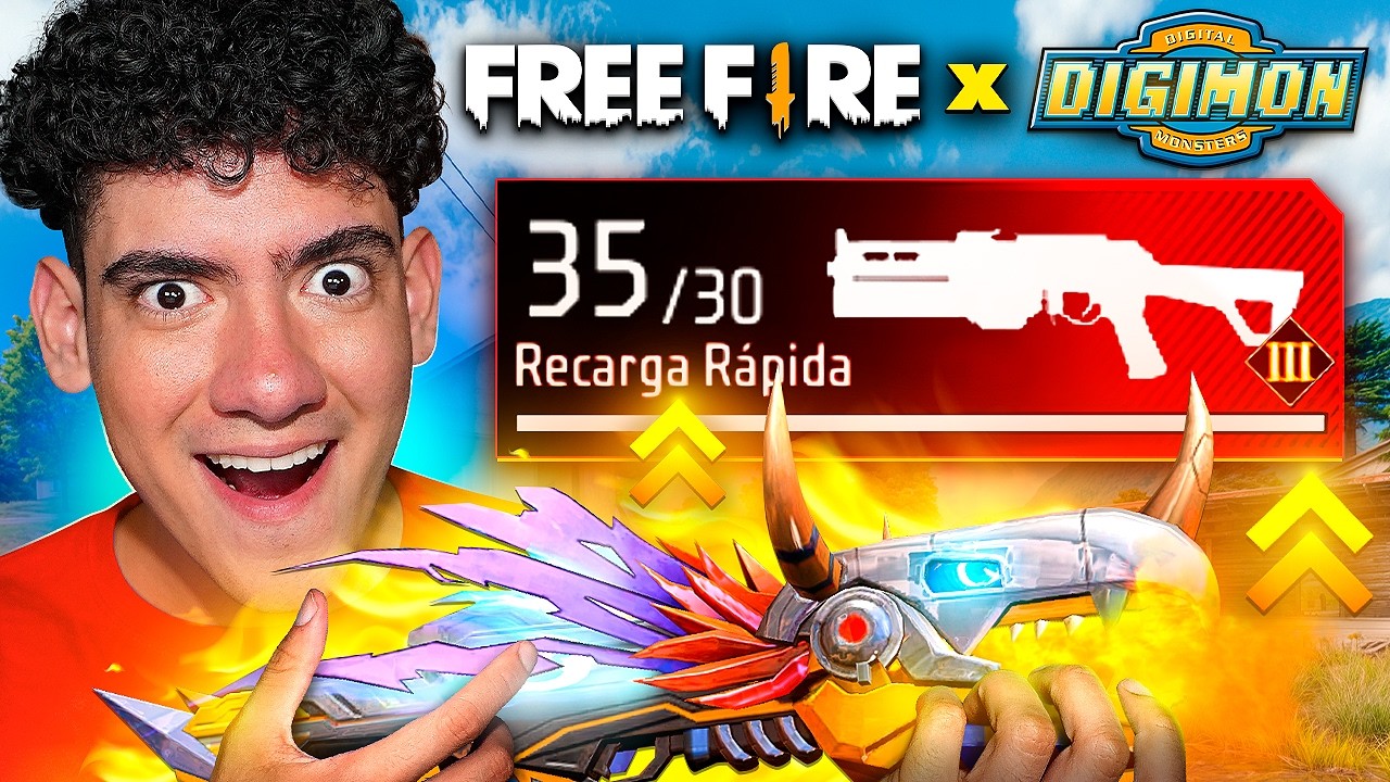 CONSIGO LA NUEVA BIZON EVO en FREE FIRE x DIGIMON Y ESTA HACKEADA !! - TheDonato