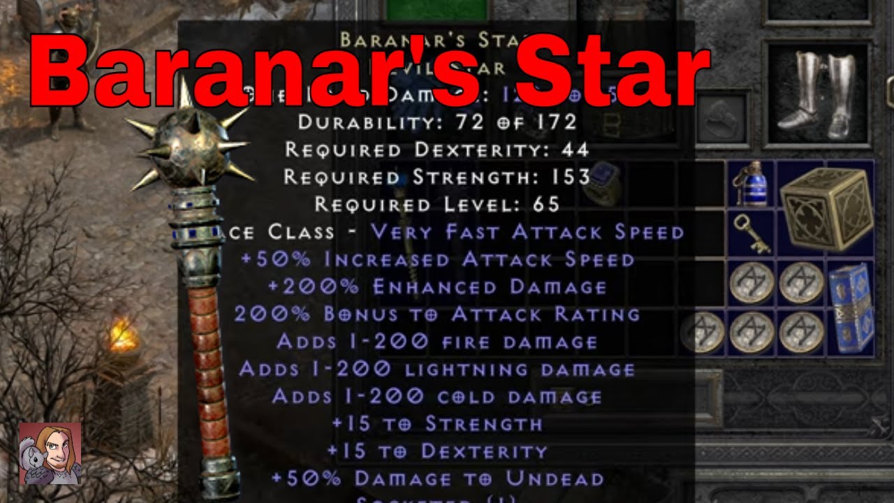 D2R Unique Items - Baranar's Star (Devil Star)