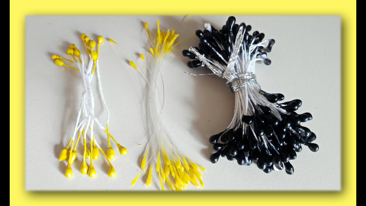 Тайские тычинки для цветов из клея своими руками, очень легко и быстро!!! Stamens for foam flowers.