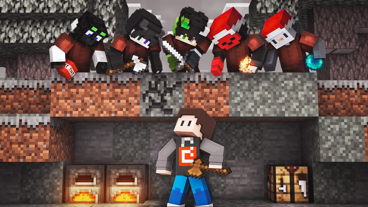 Minecraft MANHUNT vs 5 ŁOWCÓW - REWANŻ FINAŁU!