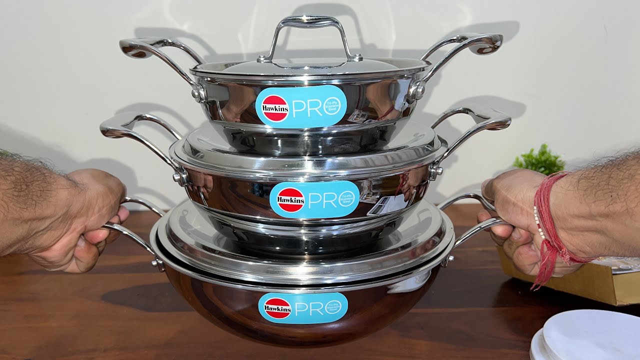 Hawkins Pro Triply Kadai all Sizes Review Extra thick 3mm gauge  Best in class Futura steel kadai