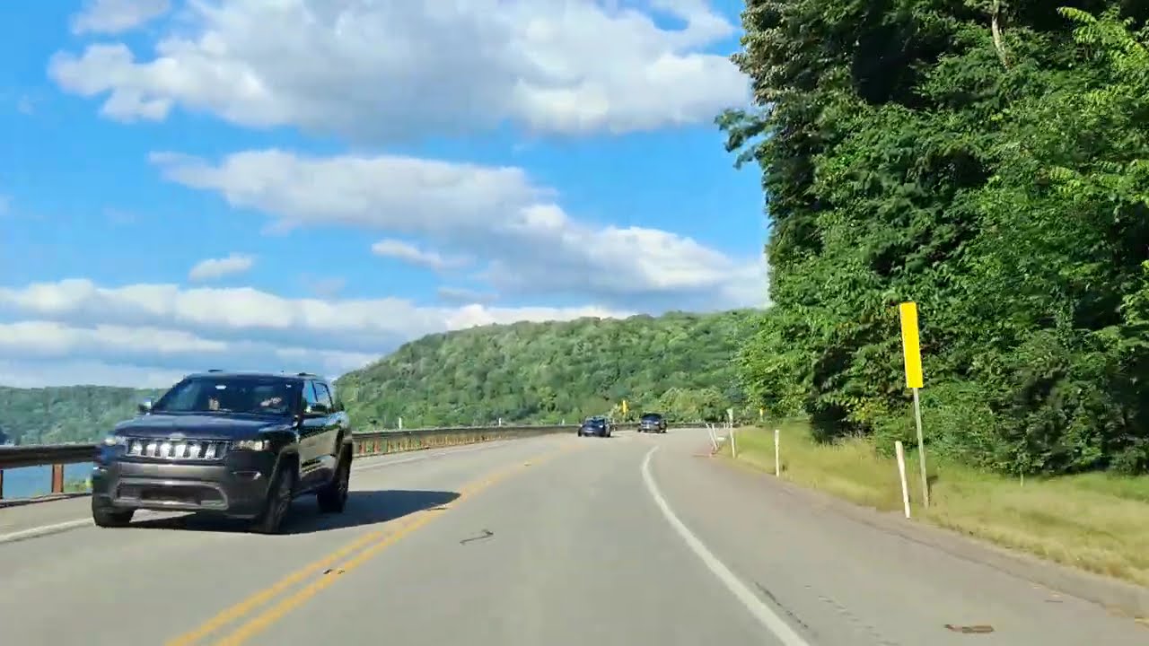 Scenic Drive on National Pike Road Addison, PA - Youghiogheny River Lake - Route 40 Somerset County