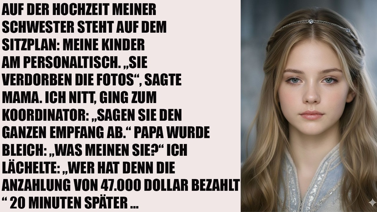 Bei der Hochzeit meiner Schwester zeigte die Sitzordnung: Meine Kinder – am Personal-Tisch.